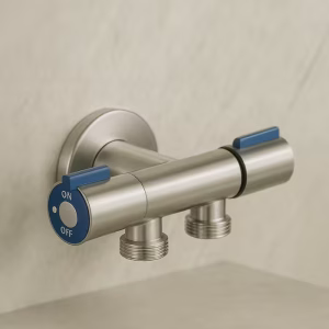 محبس أستانلستيل "1/2X1/2" كروم 2خط 2فتحه توكو