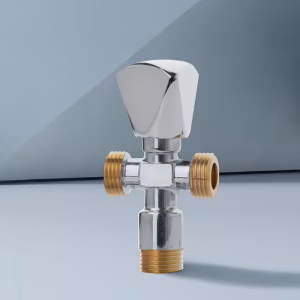 محبس زاوية نحاس "1/2X1/2" 2 خط 1 مسكه كروم توكو