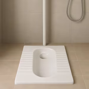 Saudi Ceramics Squatting Pan, White