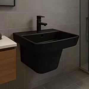 مغسله قطعه واحده 7011 505x465x400 اسود ماجور