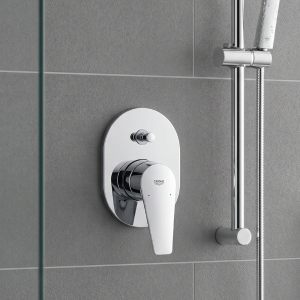 Grohe BauEdge 29039001 Single-Lever Shower Mixer, 1/2 Inch, 2-Way
