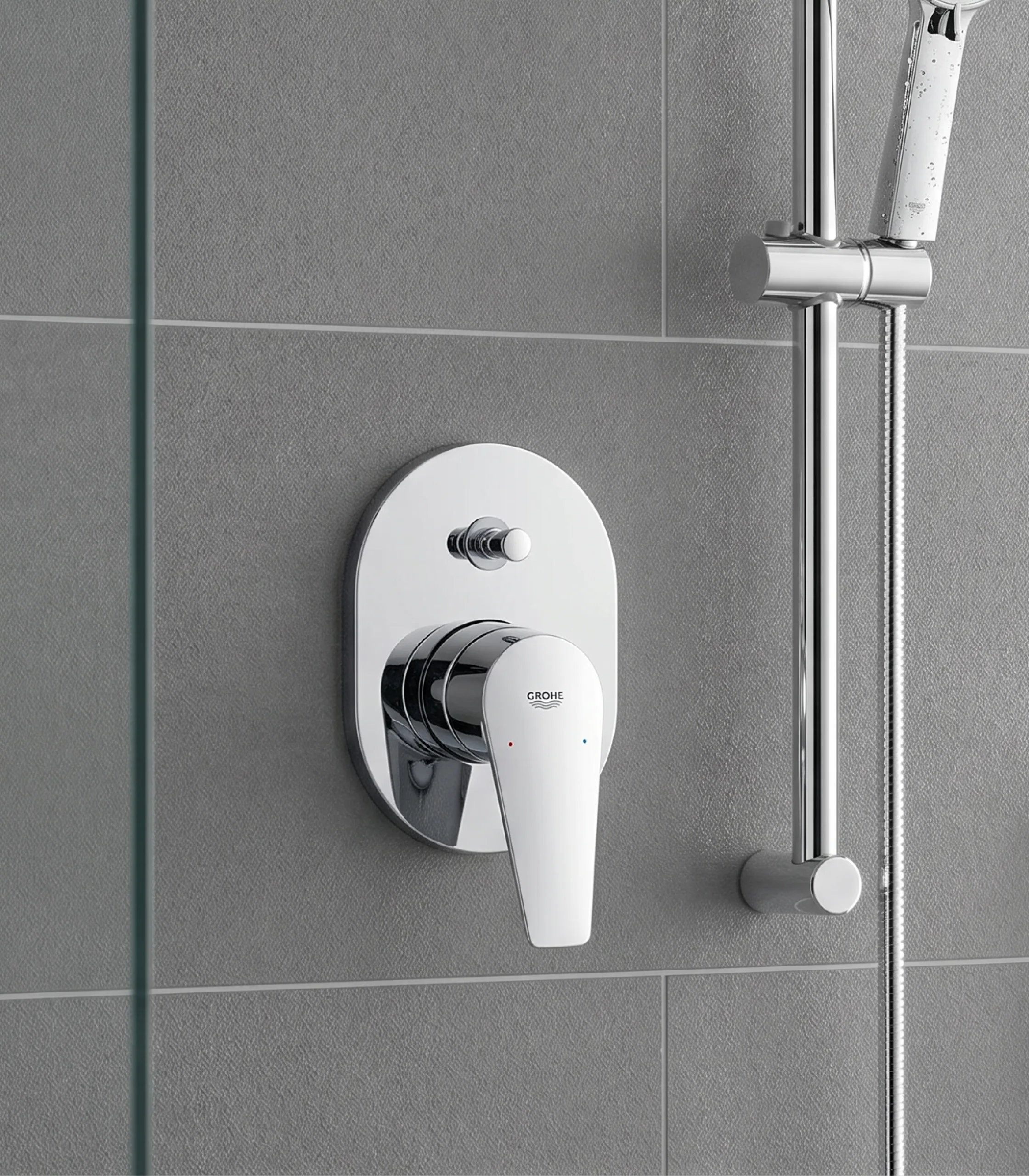 GH29039001 Grohe BauEdge 29039001 Single-Lever Shower Mixer, 1/2 Inch, 2-Way