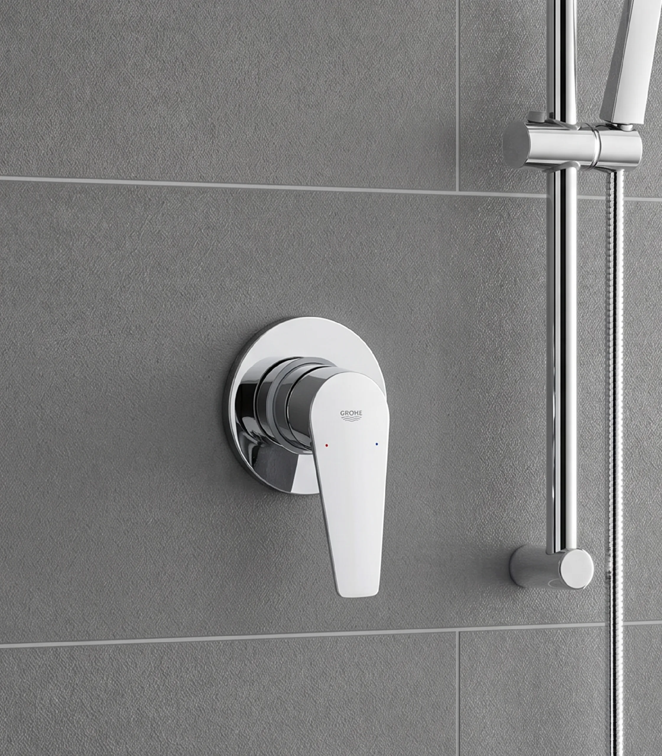 Grohe Single-Handle Shower Mixer 1 Grohe BauEdge 29040001 Single-Lever Shower Mixer, 1/2 Inch, 1-Way
