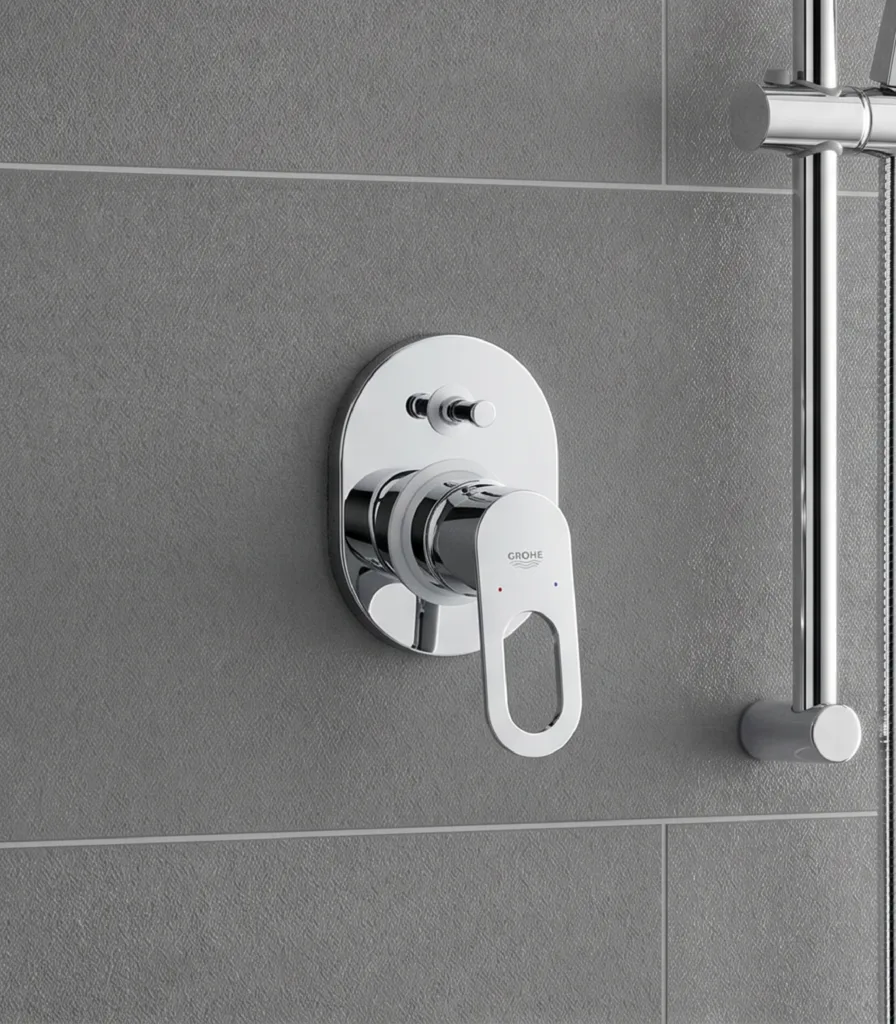 Grohe BauLoop 29041001 Single-Lever Shower Mixer, 1/2 Inch, 2-Way