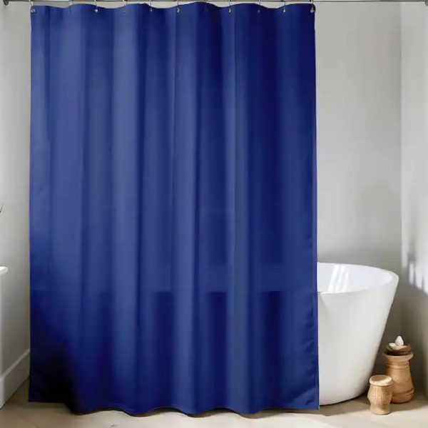Blue Polyester Shower Curtain, 180 × 180 cm (China)
