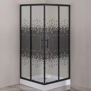 كابينة شاور 90*90 مربع أسود  824 ماجور