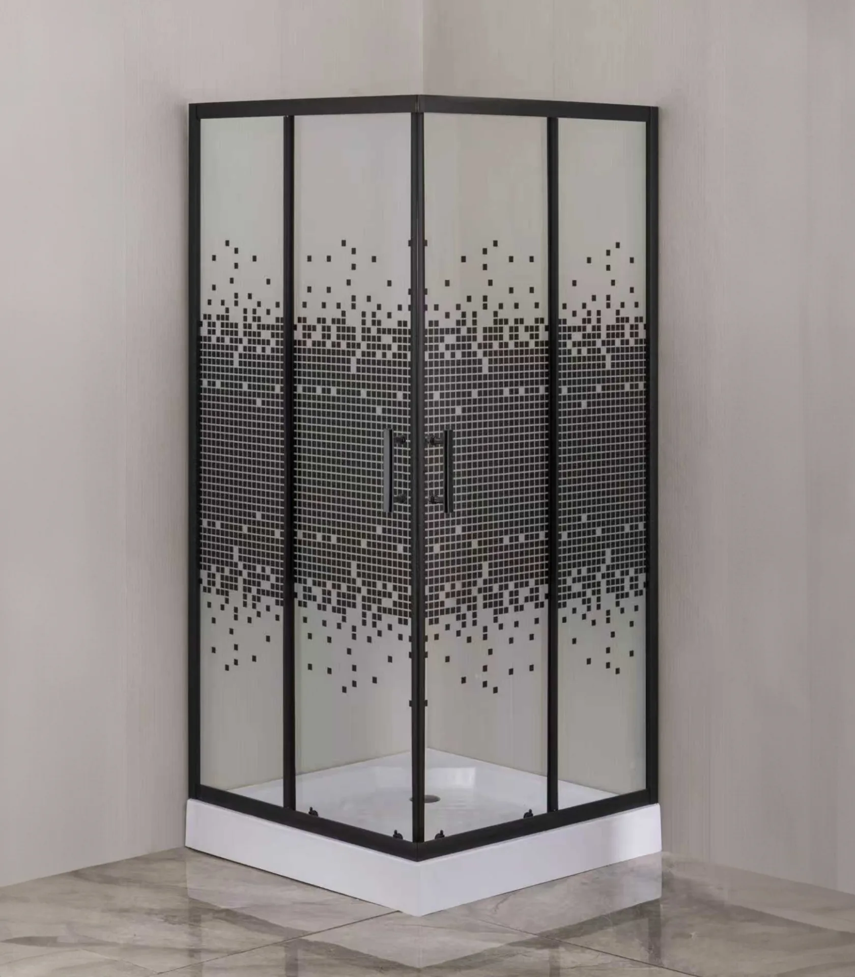 Black Square Shower Enclosure 824, 90 × 90 cm by MAJOR