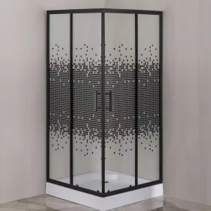 كابينة شاور 80*80 مربع أسود  824 ماجور