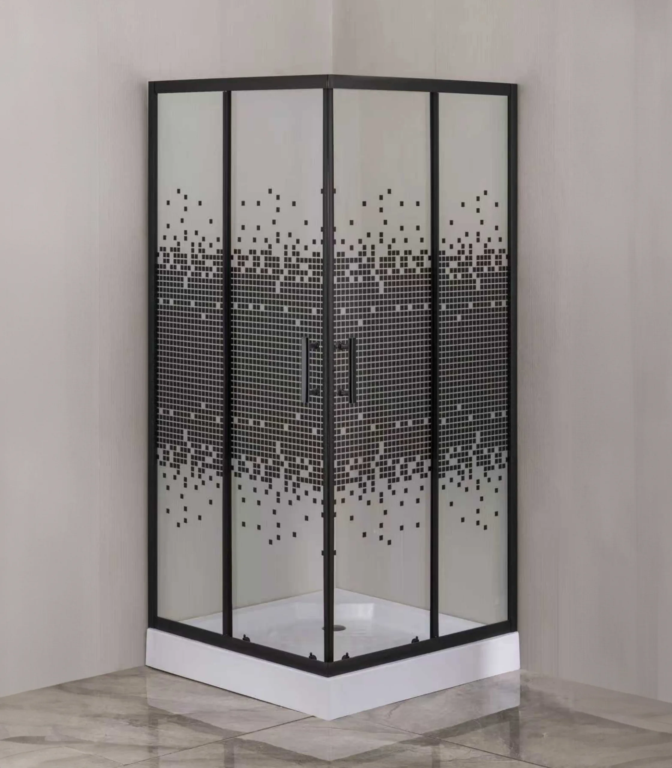 Black Square Shower Enclosure 824, 80 × 80 cm by MAJOR