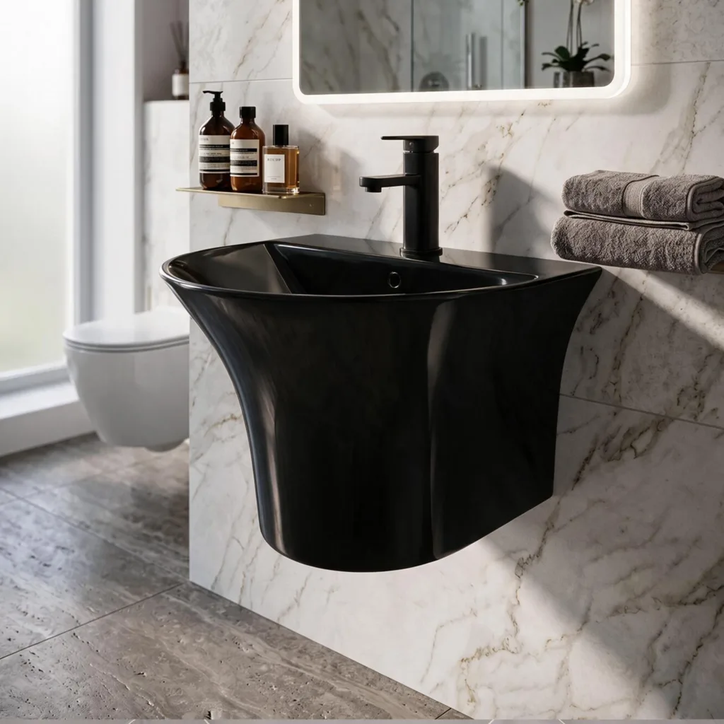 Wash Basin PL7008 Set, Black, 570 × 490 × 400 mm (China) by MAJOR