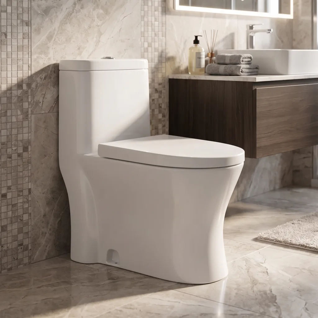 Toilet 3893, White, with Cover and Fittings (China) by MAJOR
