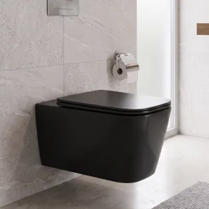 Wall-Hung Toilet 2005, Black, Square, 570 × 355 × 370 mm (China)