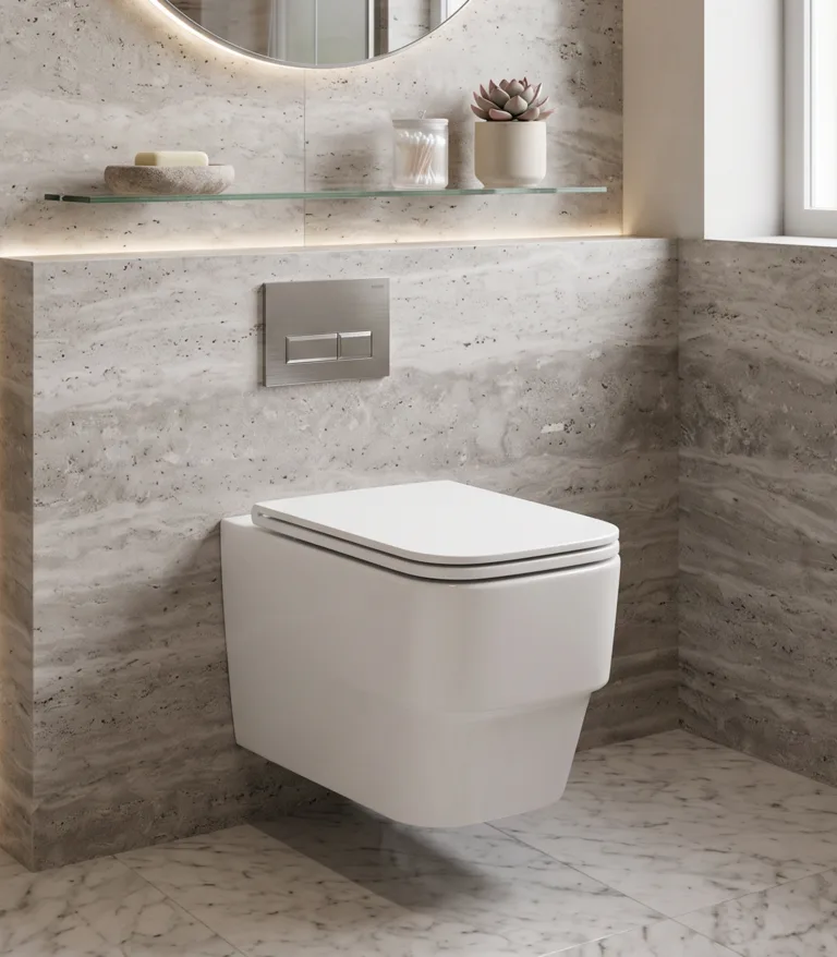 Wall-Hung Toilet 2312, White, Square, 520 × 360 × 365 mm (China)