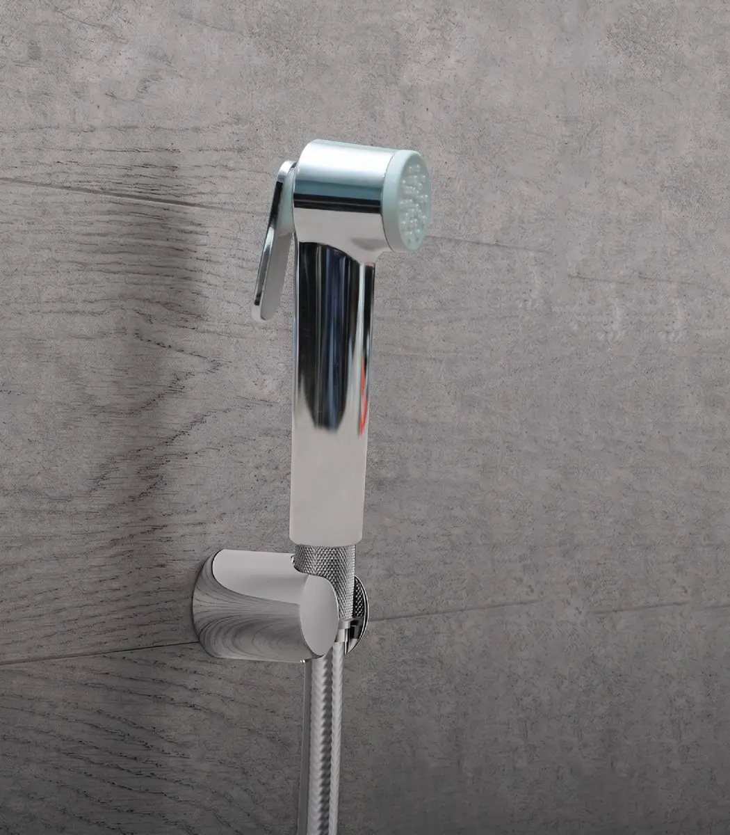 Major Grohe-Model Plastic Shattaf Set, Chrome