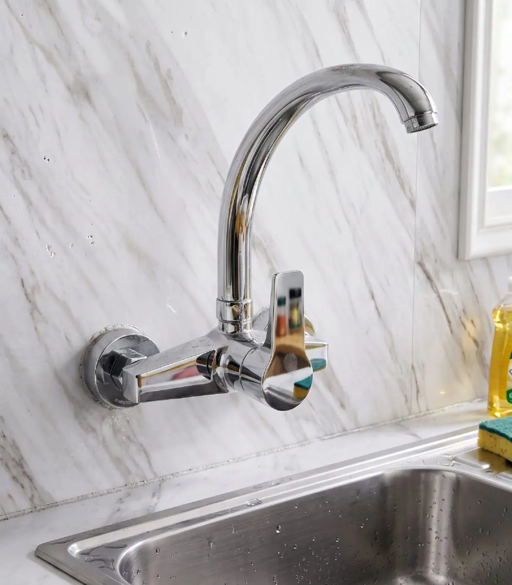 Pentagono Wall-Mounted Sink Mixer (Italy)