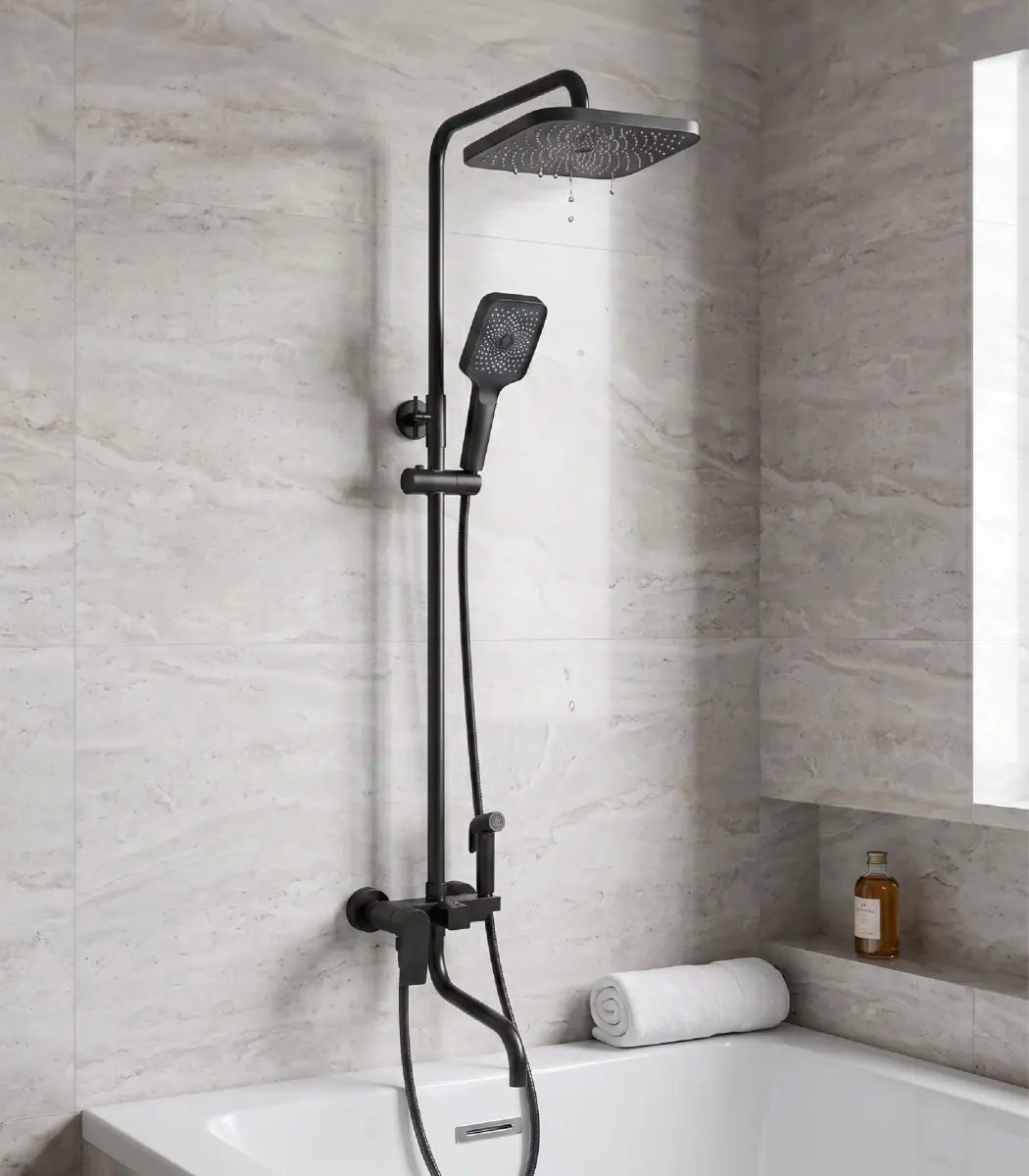 Rancy B7094-72 Hand Shower Set with Mixer, Matte Black