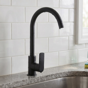 Rancy B8251-20J Single-Hole Brass Sink Mixer, Matte Black (China)