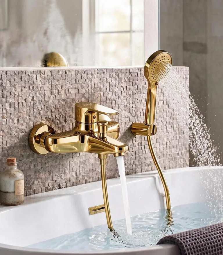 Toco 301 Bath Mixer with Hand Shower, Gold